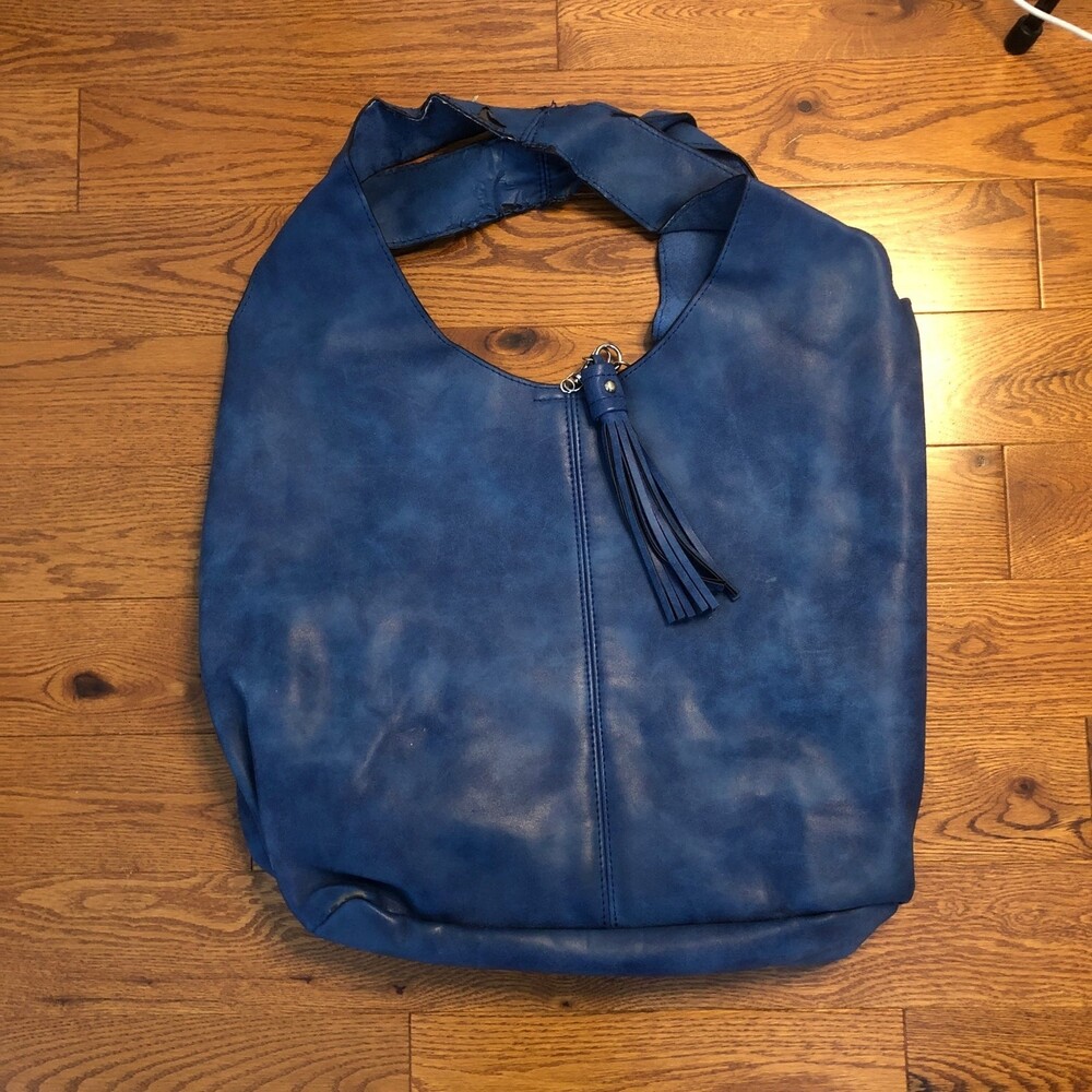 Cute Blue Boho Imitation Leather Shoulder Bag
